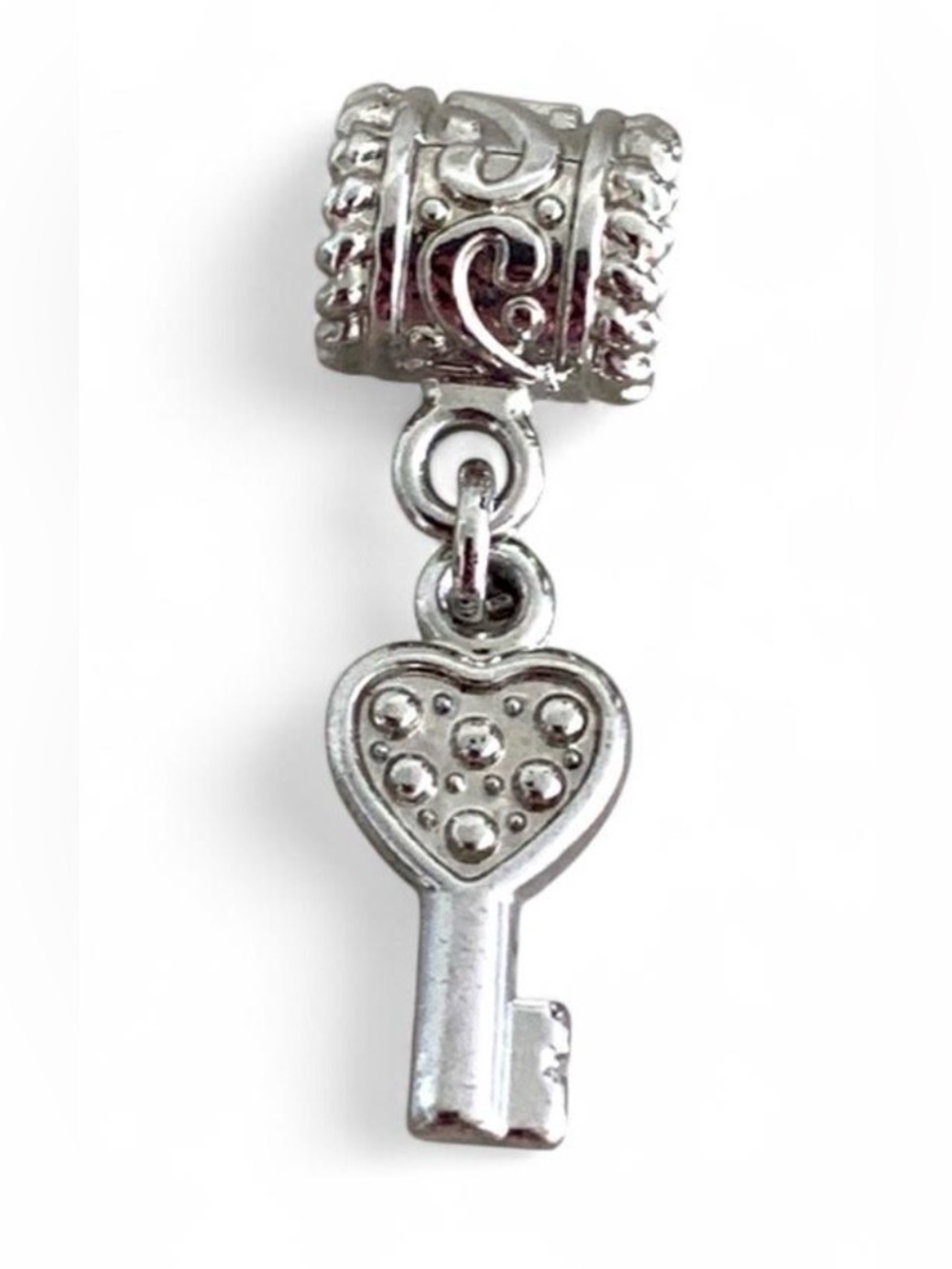 🕊️Gemporia Silver Heart Key Dangle Charm